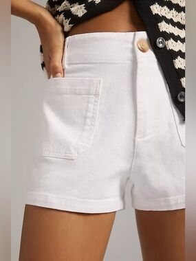 Anthropologie Colette White Denim Shorts